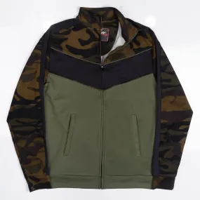 12 AM NATION COLOR BLOCK TRACK JACKET CAMO/BLACK/OLIVE - 79213