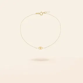 14K Gold Mini Evil Eye Bracelet