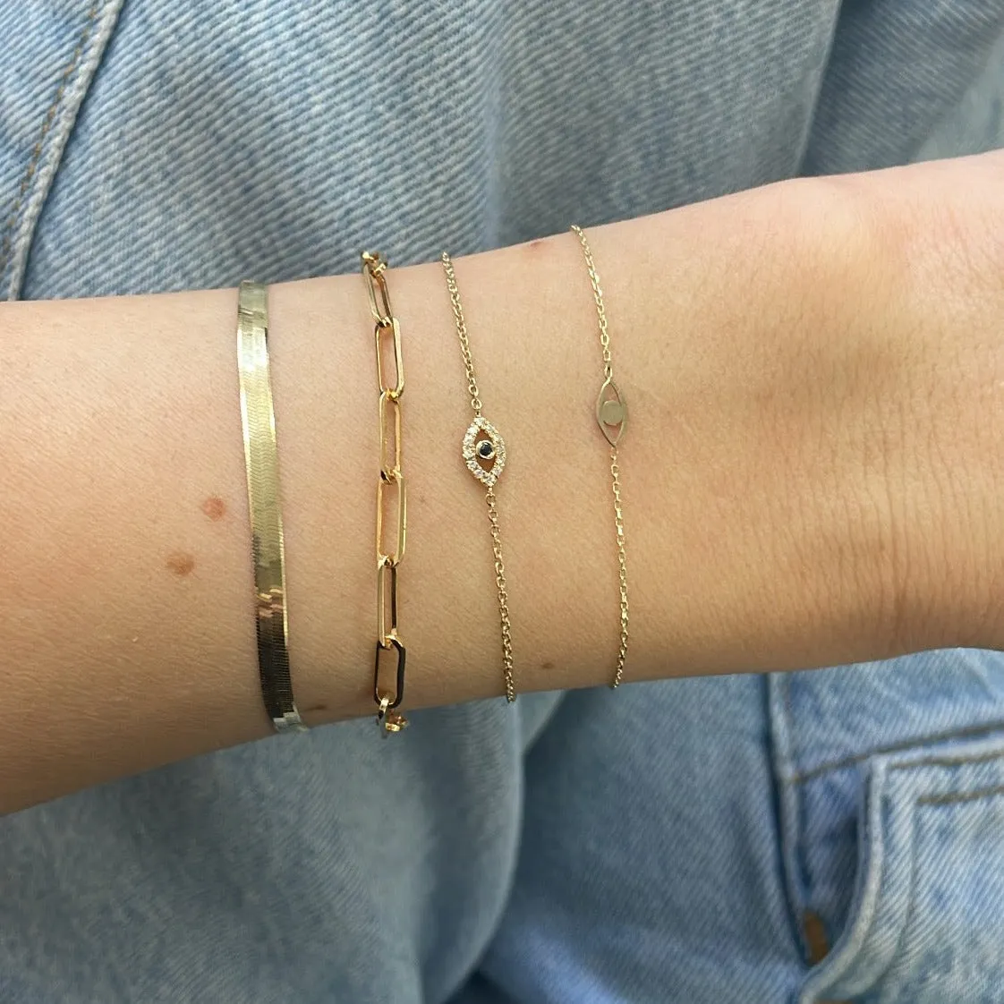 14K Gold Mini Evil Eye Bracelet