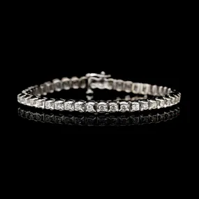 14K White Gold Estate Diamond Tennis Bracelet