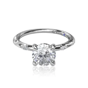 14K WHITE GOLD RAINDROP DIAMOND ENGAGEMENT RING - SETTING ONLY