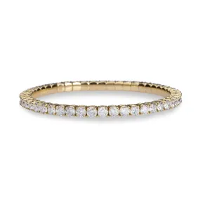 18K Stretch & Stack Round Diamond Tennis Bracelet, 6.0 Carats, Natural Mined Diamonds