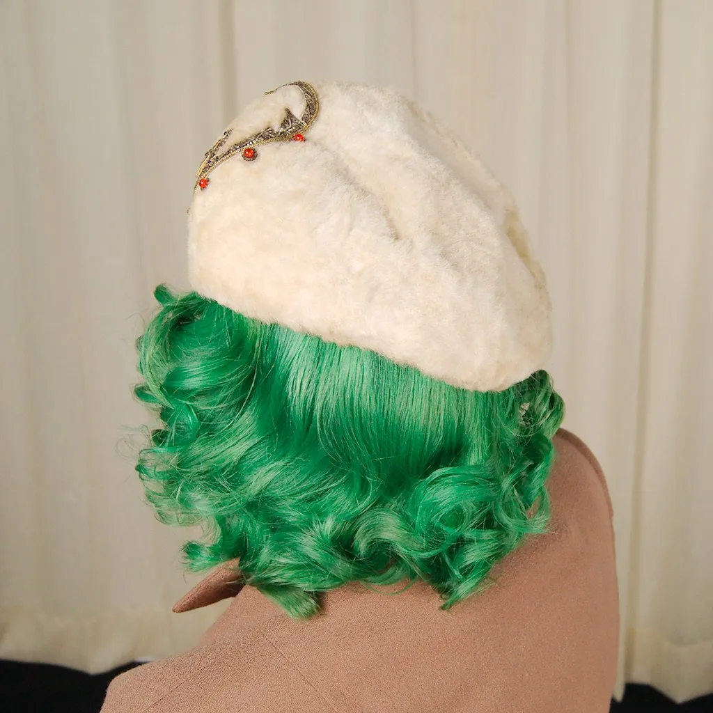 1950s Faux Fur Crescent Hat