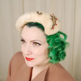 1950s Faux Fur Crescent Hat