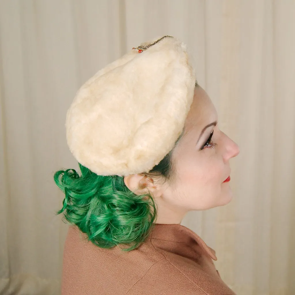 1950s Faux Fur Crescent Hat