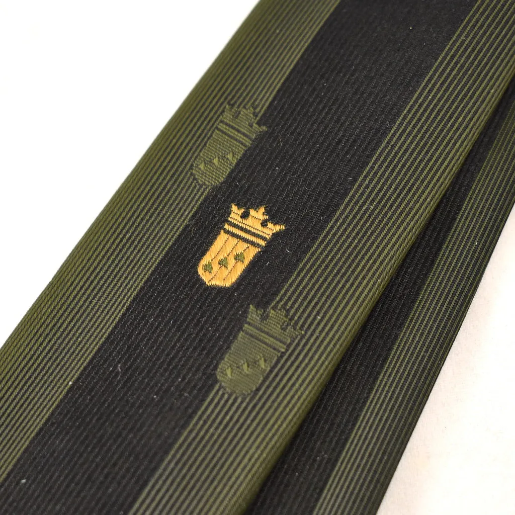 1950s Green Striped Crest Tie