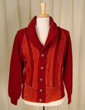 1950s Rust Ultra Suede Cardigan