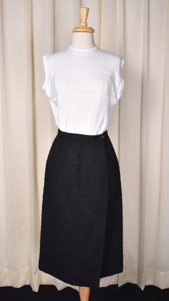 1950s Sexy Black Wrap Skirt