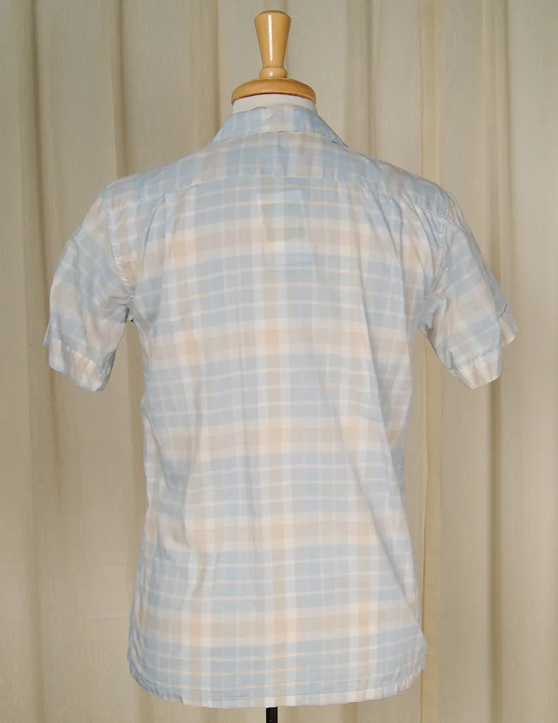 1950s SS Blue Plaid Loop Shirt