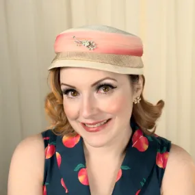 1950s Tan & Peach Hat