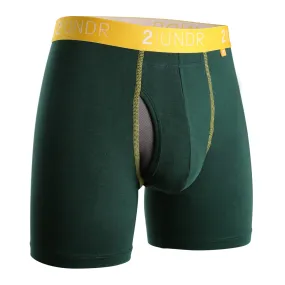 '2UNDR' Men's Swing Shift 6" Boxer Brief - Green / Gold