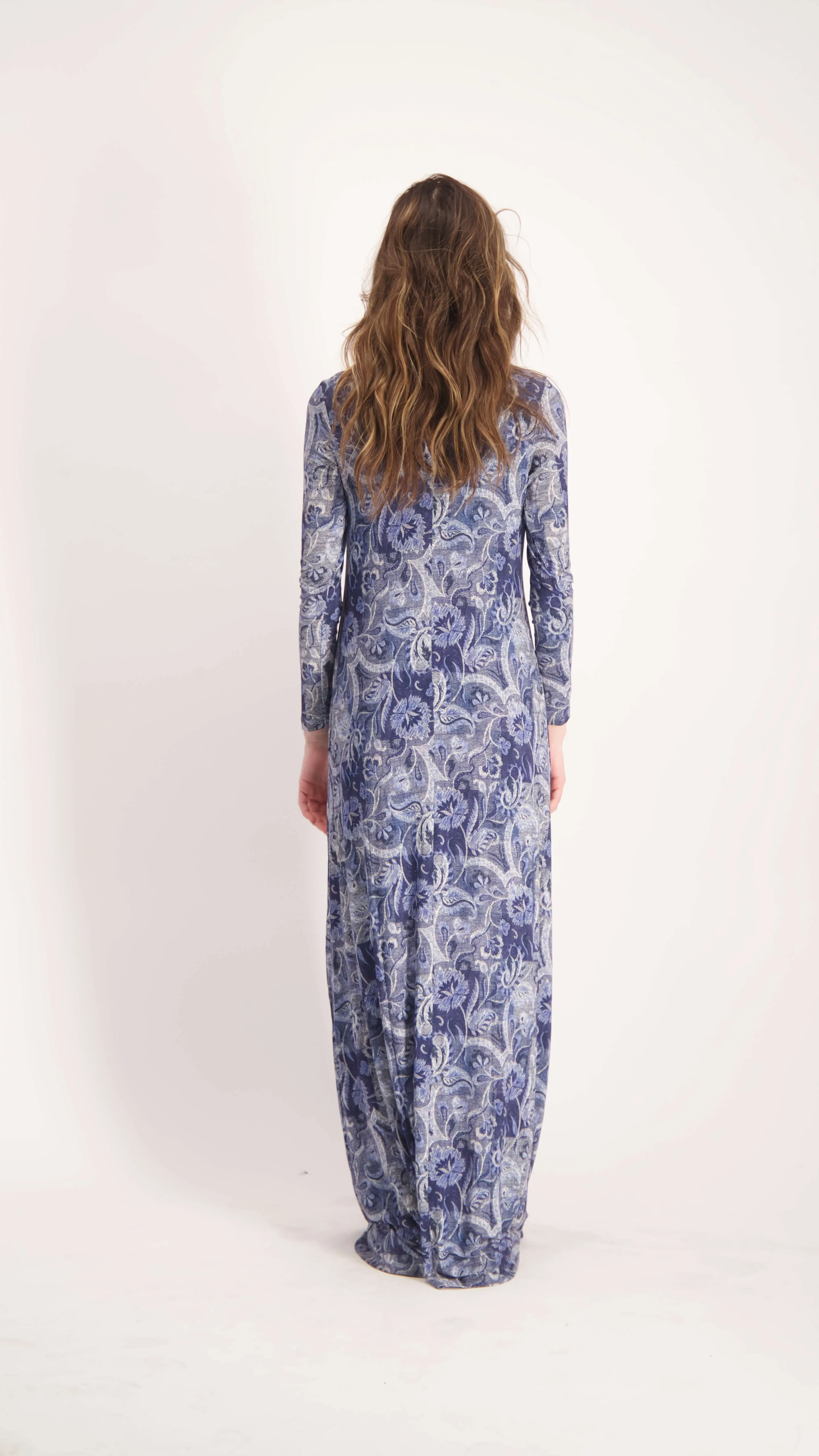 A-line Maxi Dress / Jeans Flowers