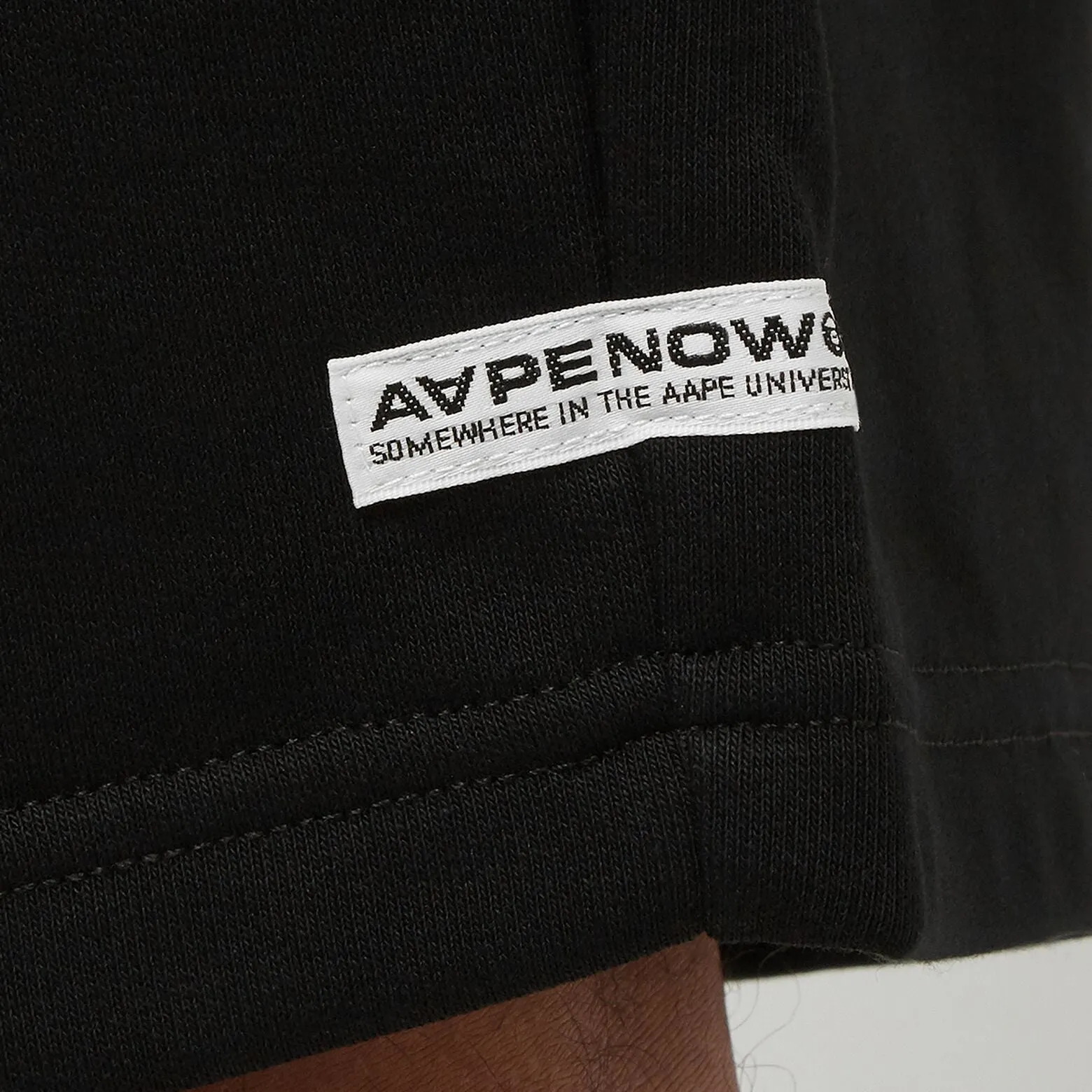 AAPE By Bathing Ape Embroidered Badge Sweat Shorts Black [6952]