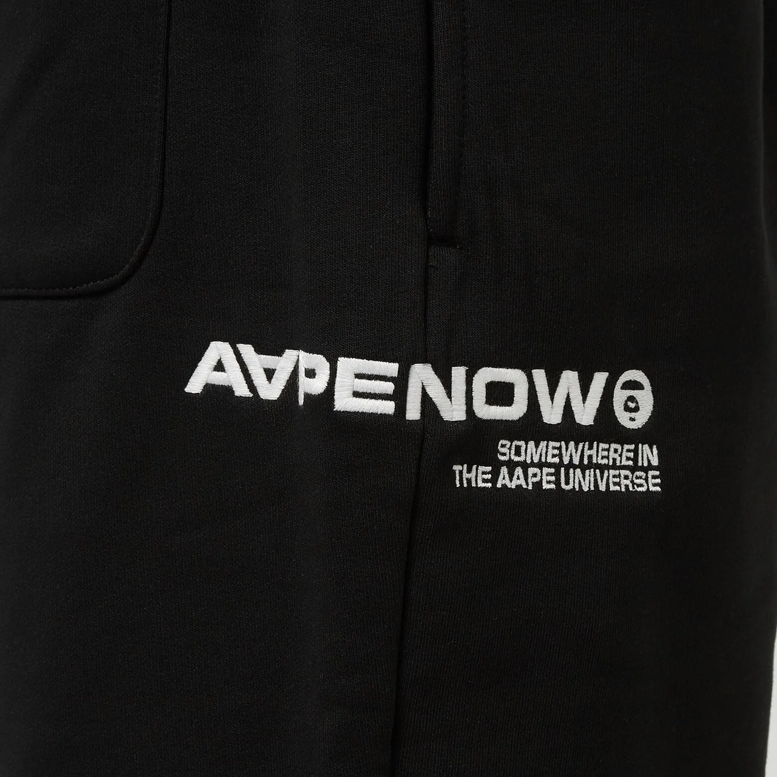 AAPE By Bathing Ape Embroidered Badge Sweat Shorts Black [6952]