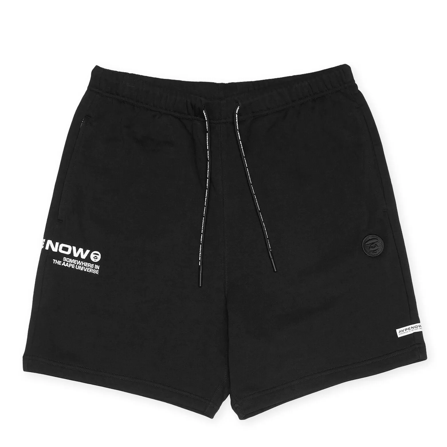 AAPE By Bathing Ape Embroidered Badge Sweat Shorts Black [6952]