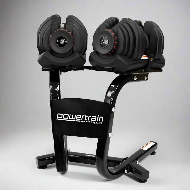 Adjustable Dumbbell Pair With Stand