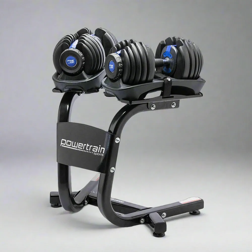 Adjustable Dumbbell Pair With Stand