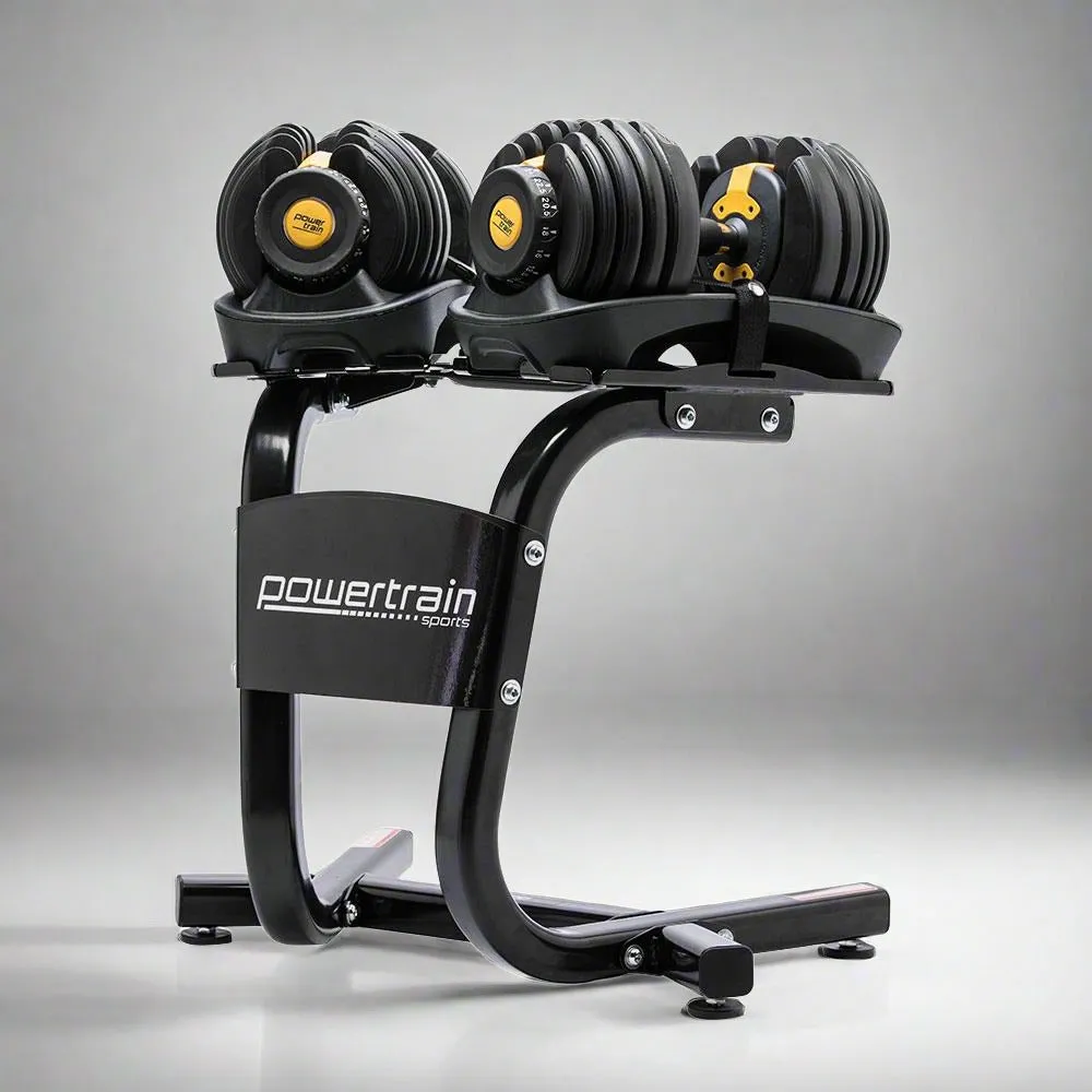 Adjustable Dumbbell Pair With Stand