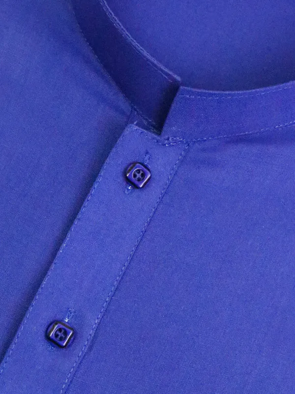 AM Men's Festive Plain Kurta Royal Blue