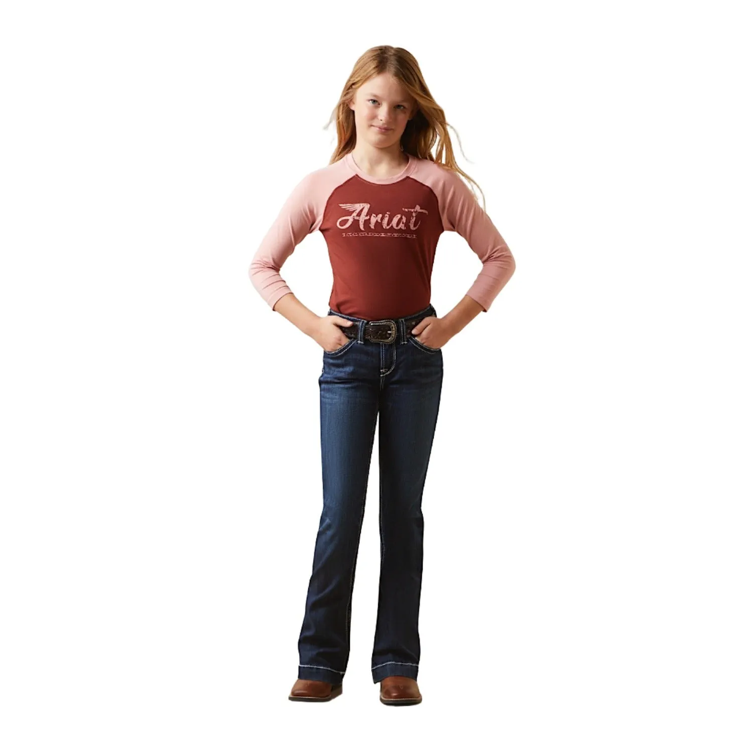 Ariat Girls Go Ariat S/S Tee Fired Brick