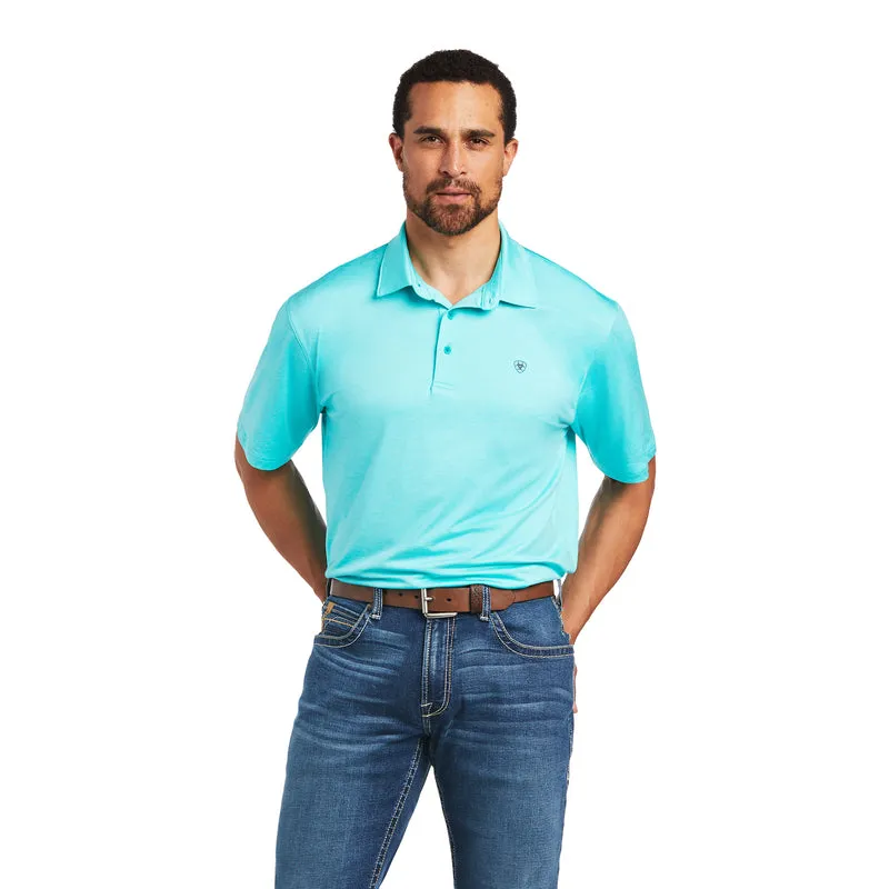 'Ariat' Men's Charger 2.0 Short Sleeve Polo - Turquoise