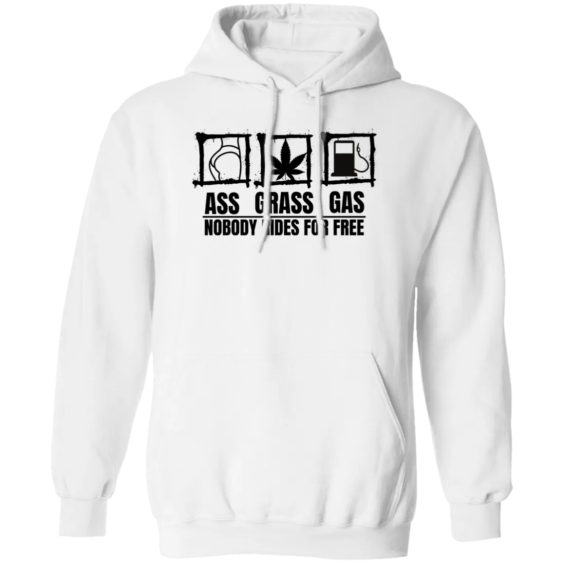 Ass Grass Gas /white Hoodie