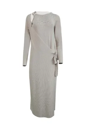 Asymmetric Knitted Wrap Dress