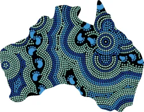 Australia Shaped Flexi Magnet - On Walkabout Blue By Karen Taylor