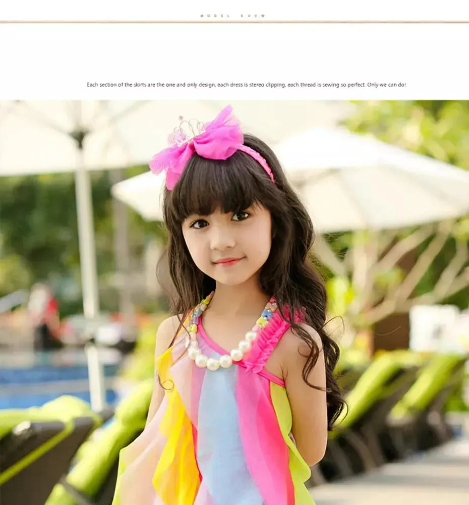 Baby Girls 3-11yo Striped Rainbow Dress