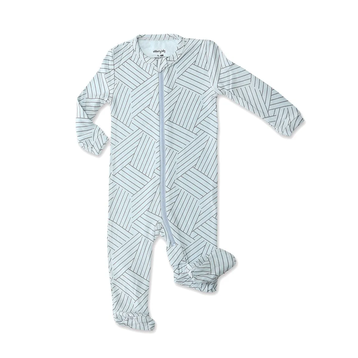 Bamboo Fleece Zip-up Footies (Chip Chop Stripe Print)