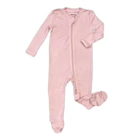 Bamboo Footies with Two Way Zipper (Teatime Pink)