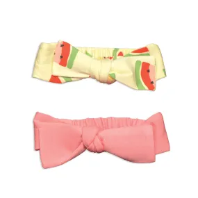 Bamboo Headbands 2 pack (Pink Lemonade/Watermelon Rainbow Print)