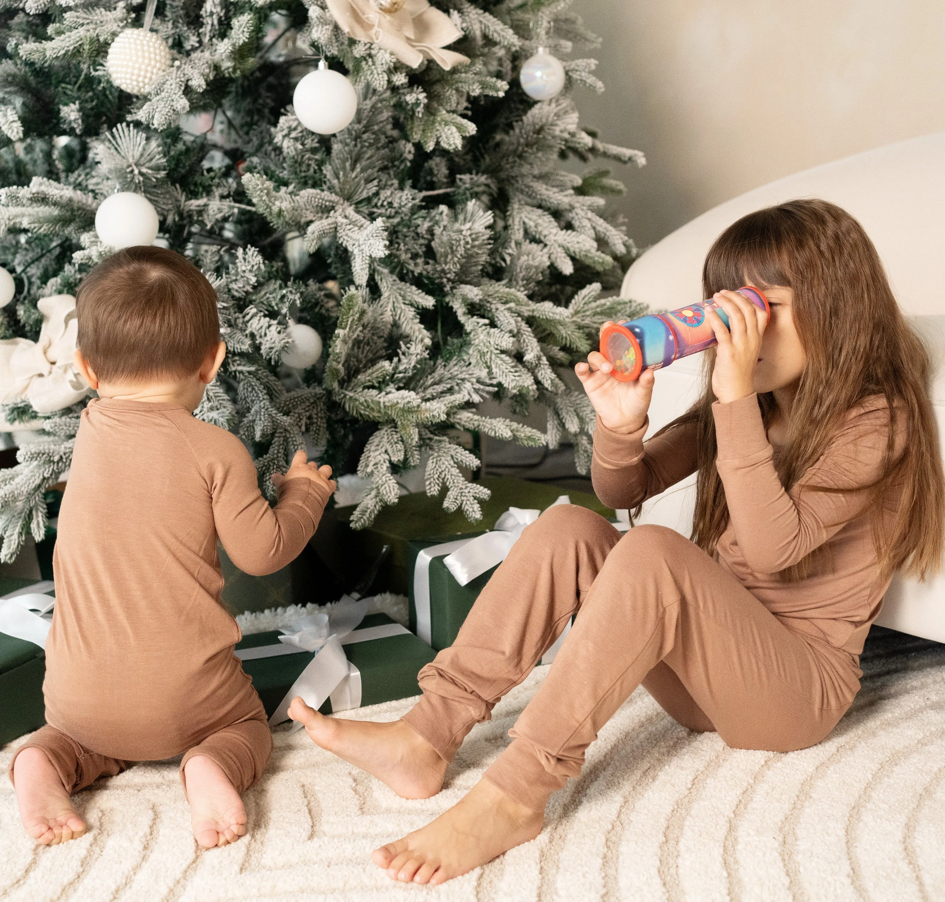 Bamboo Long Sleeve Pajama Set (Beaver Fur)