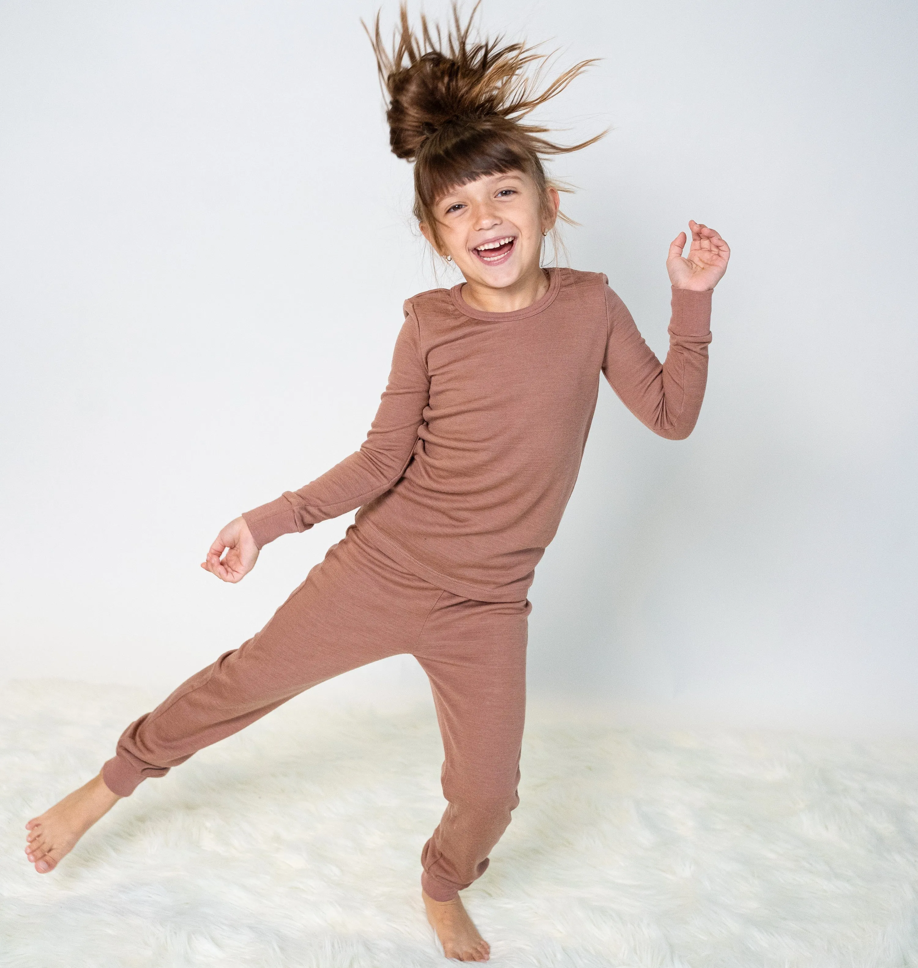 Bamboo Long Sleeve Pajama Set (Beaver Fur)