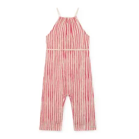 BAMBOO STRIPED JUMPSUIT - Red Stripe