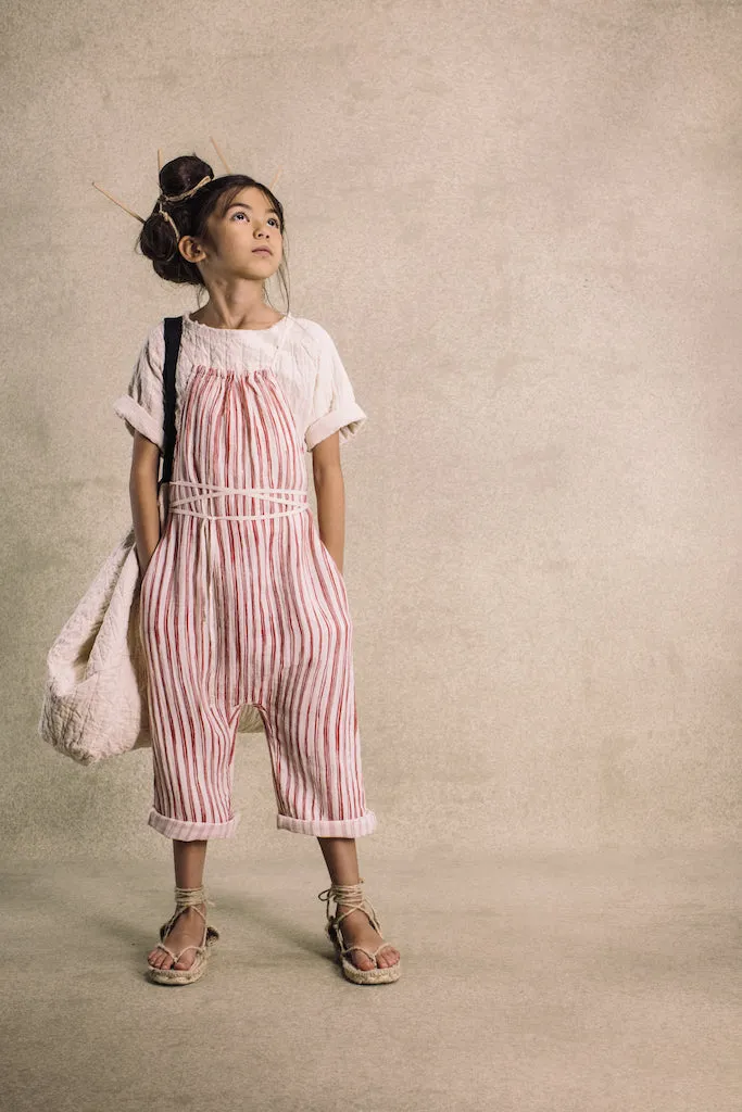 BAMBOO STRIPED JUMPSUIT - Red Stripe