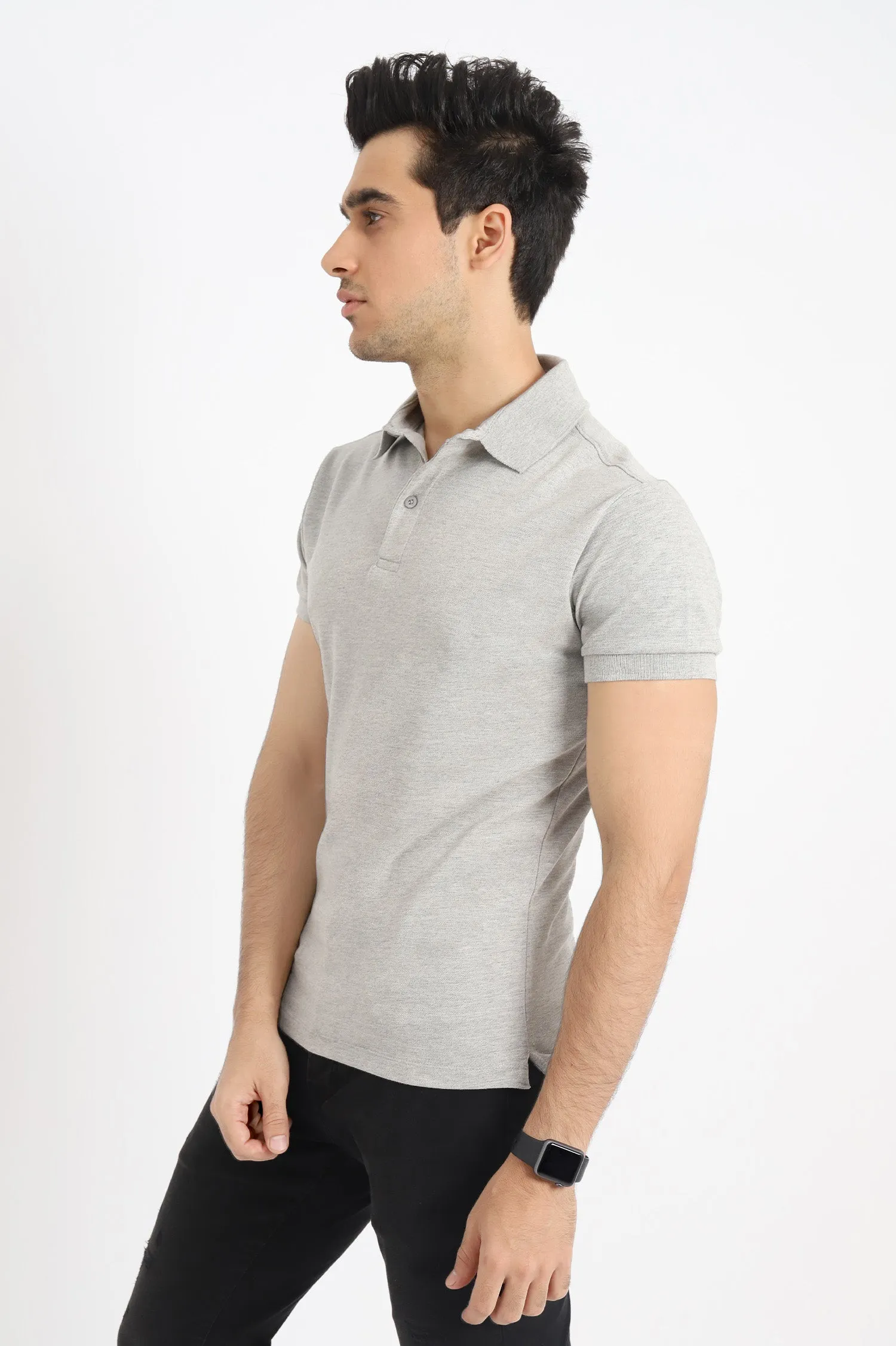 BASIC POLO SHIRT-LIGHT-GREY