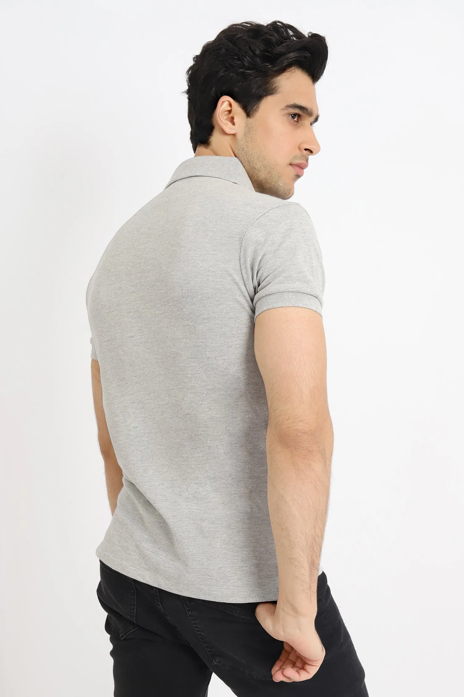 BASIC POLO SHIRT-LIGHT-GREY