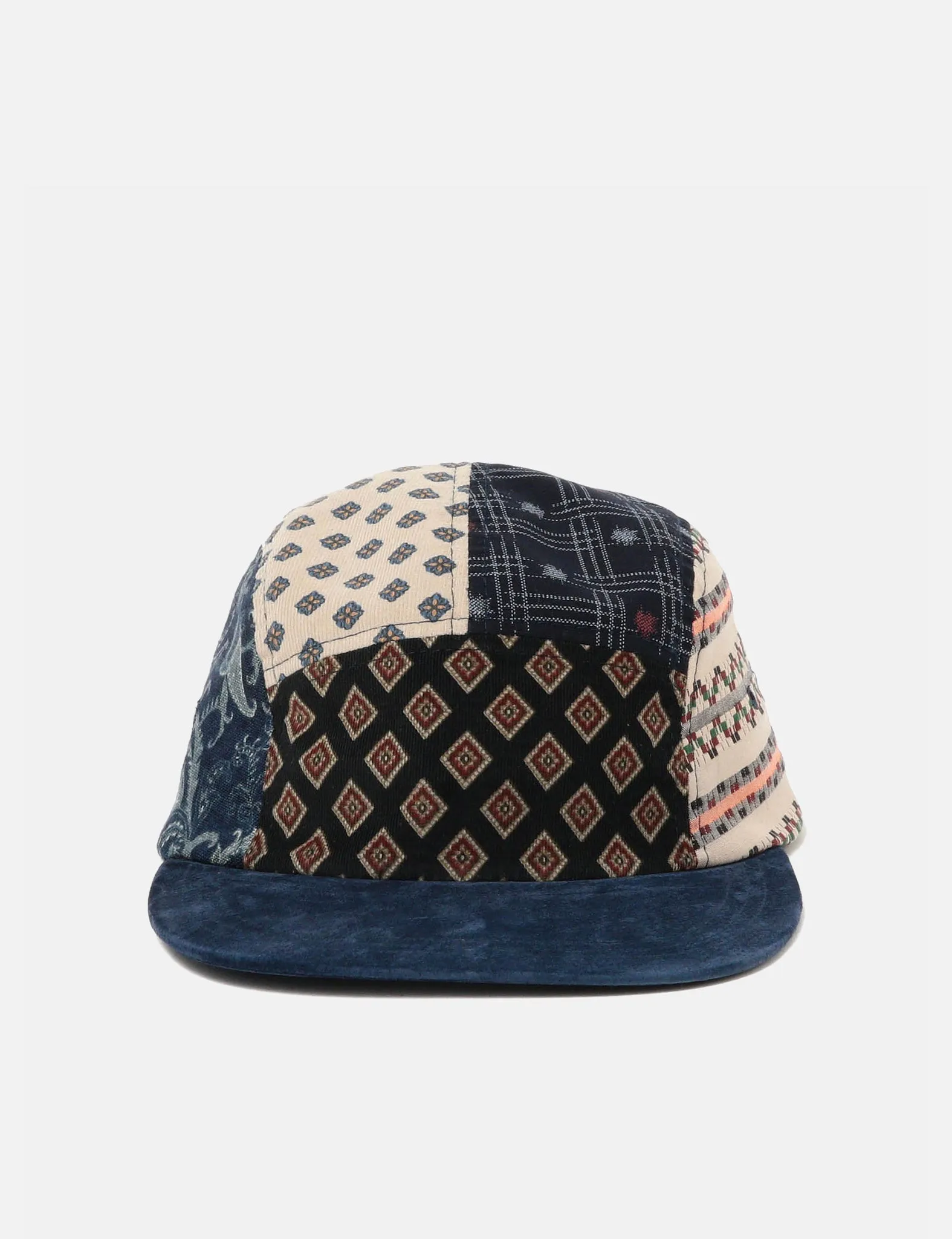 Beams Plus 5 Panel Cap - Multi Navy Blue