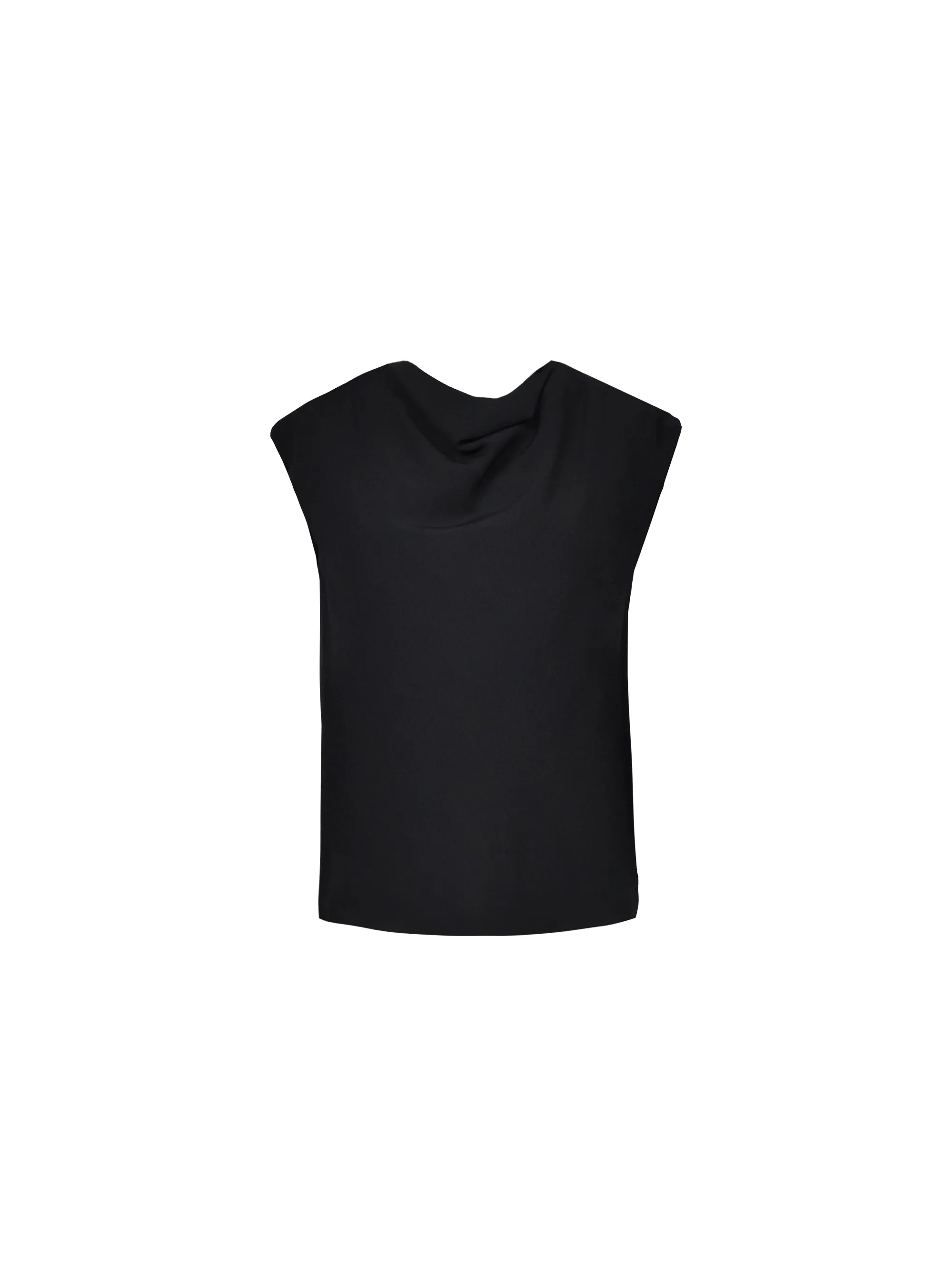 Black Crepe Shell Top