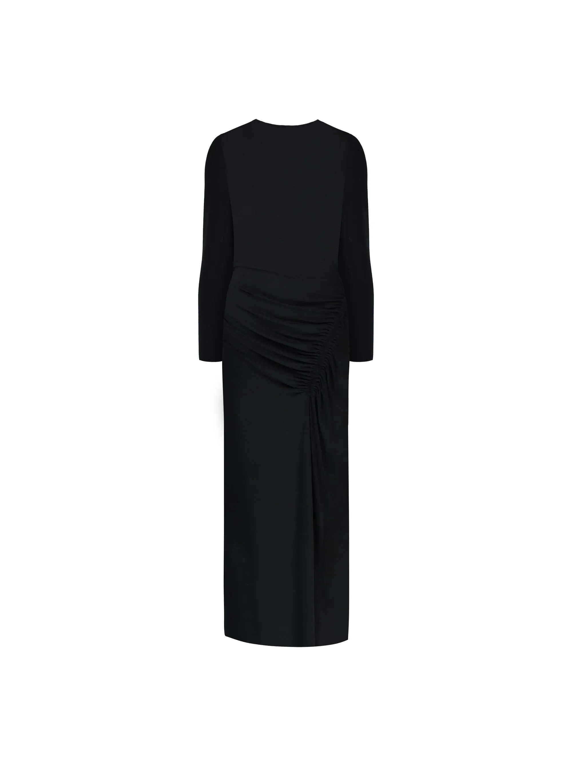 Black Jersey Ruched Side Midaxi Dress