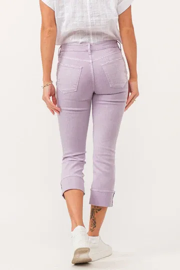 Blaire High Rise Cuff Clim Straight Jeans