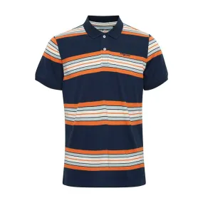 Blend Polo Shirt - Navy/Orange/Blue