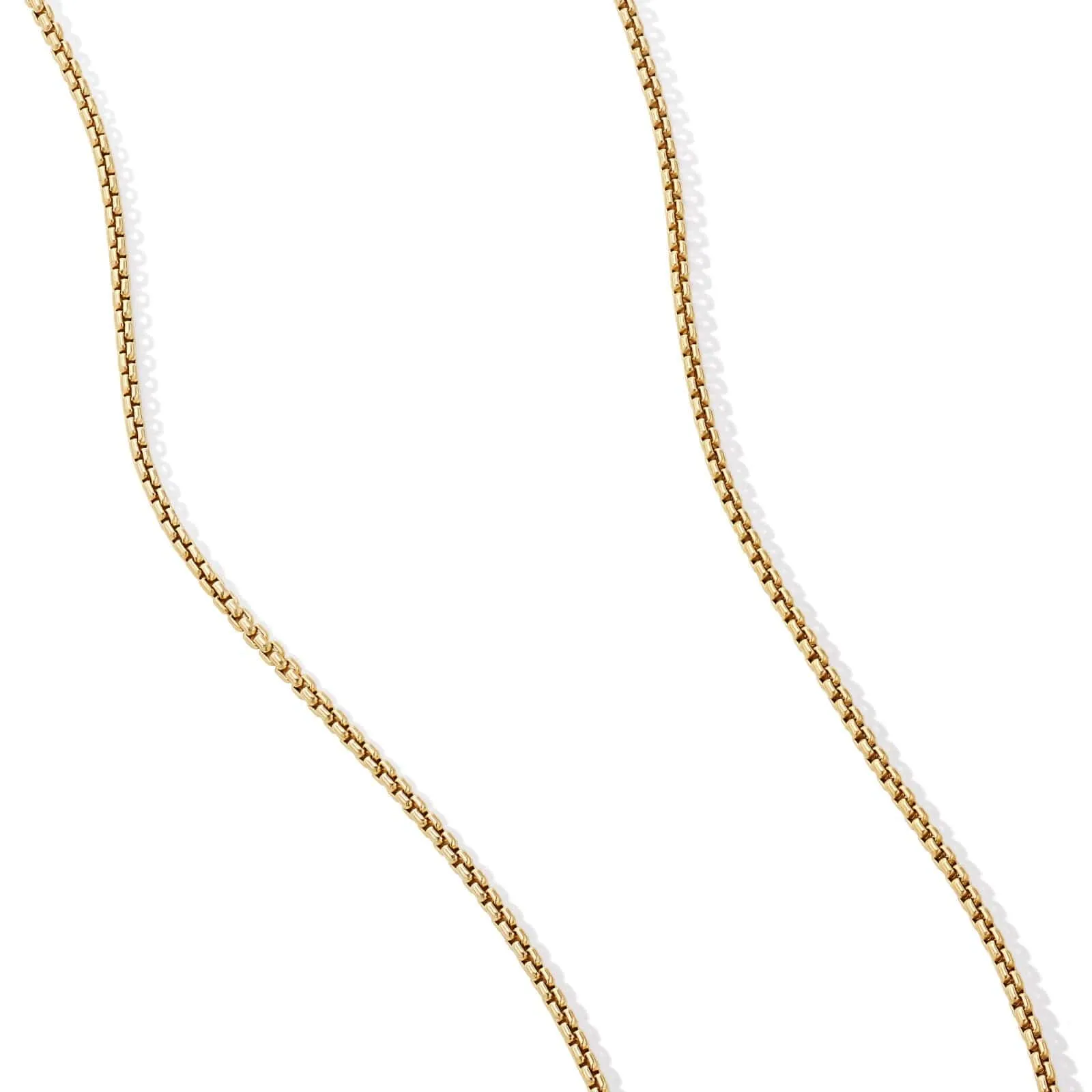 Box Chain Necklace in 18K Yellow Gold, 1mm