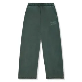 Broken Planet Basics Wide Leg Washed Emerald Sweatpants