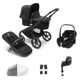 Bugaboo Fox 5, Pebble 360 PRO and Base Travel System - Black/Midnight Black/Midnight Black