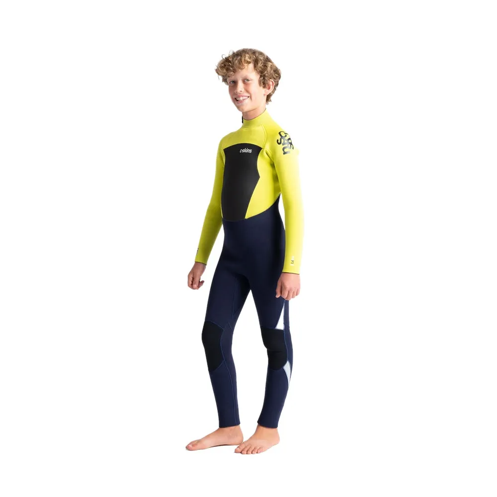 C-Skins Legend Junior 5/4/3mm Kids Wetsuit - Slate, Flash Green & Silver