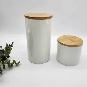 Canister with Bamboo Lid for Sublimation