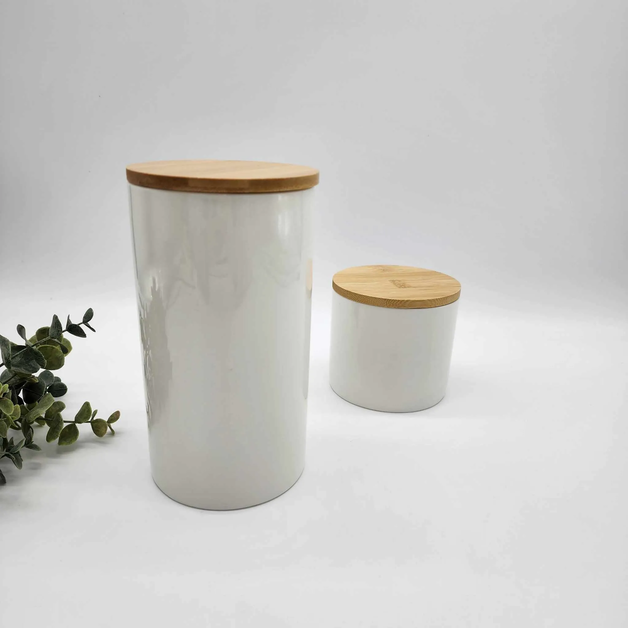 Canister with Bamboo Lid for Sublimation