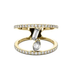 Chorost & Co. Private Collection 14K Yellow Gold 0.75ct Multi Stone Diamond Duo Ring